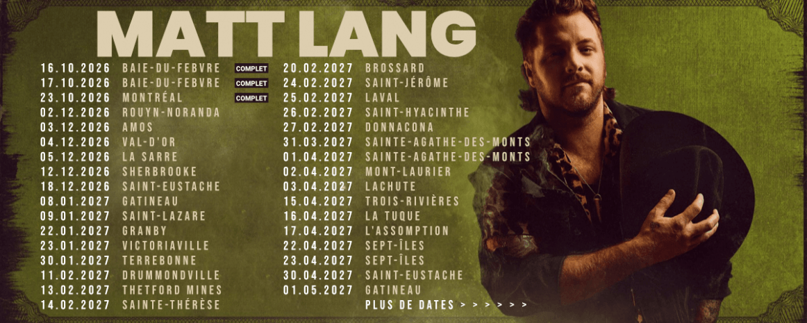 Matt Lang / Tournée «Ain't That Bad» 2026-2027 Québec
