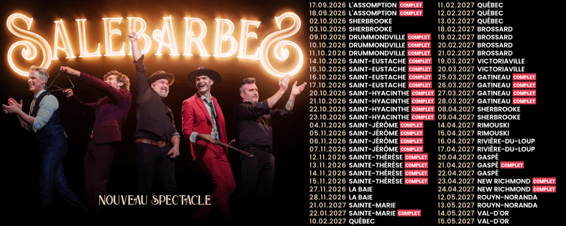 Salebarbes / Tournée Québec / 2026-2027