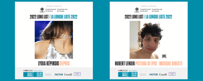 Lydia K&eacute;pinski et&nbsp;Hubert Lenoir dans la longue liste du Prix de musique Polaris 2022
