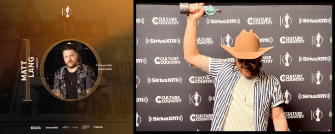 Matt Lang de nouveau r&eacute;compens&eacute; au Gala Country 2023